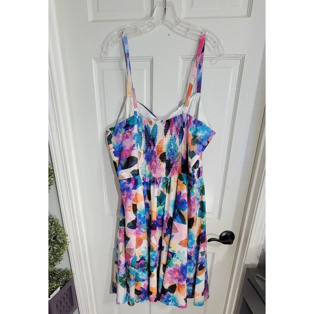City Chic Women's Multicolor Floral Dress Sleeveless Lined Pleated Size L/20 - Picture 4 of 14